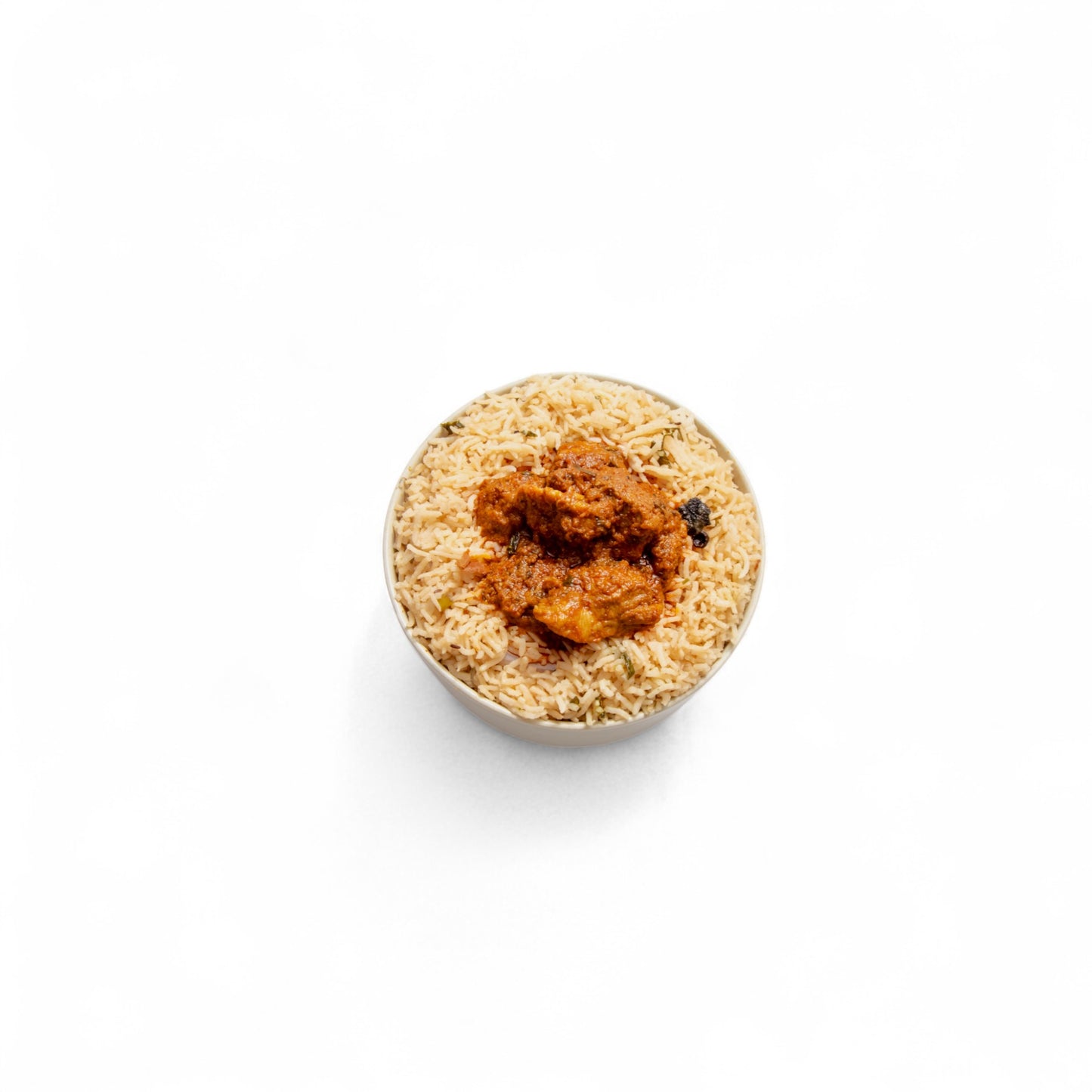 Bagara Rice with Spicy Chicken Curry
