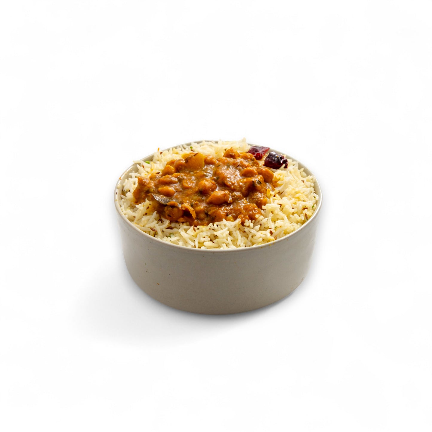 Jeera Rice with Chickpea Masala