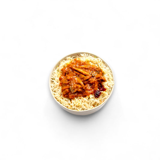 Jeera Rice with Anchovy Fish Curry