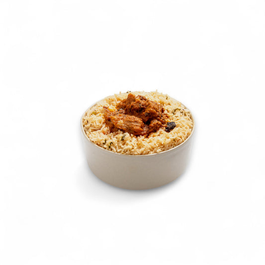 Bagara Rice with Spicy Chicken Curry