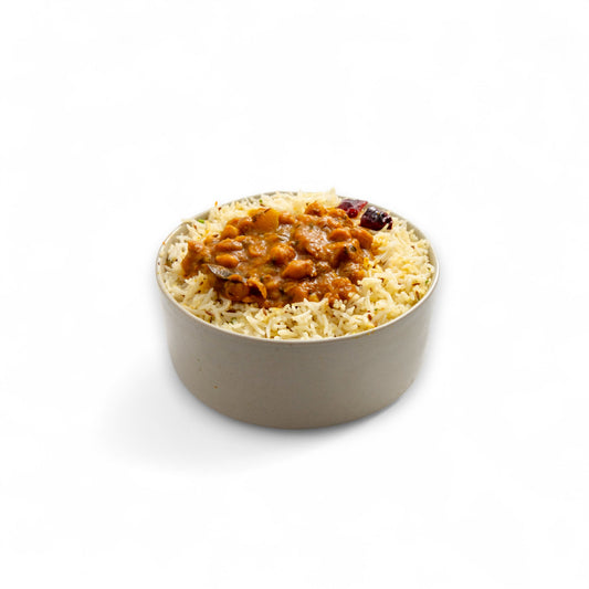 Jeera Rice with Chickpea Masala