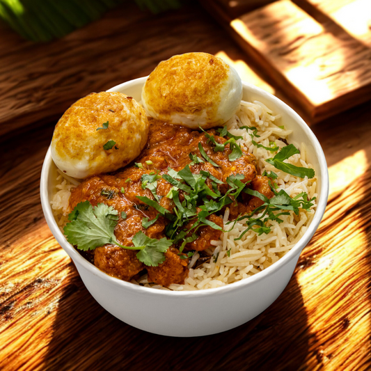 Pulav Rice + Shrimp & Egg Curry